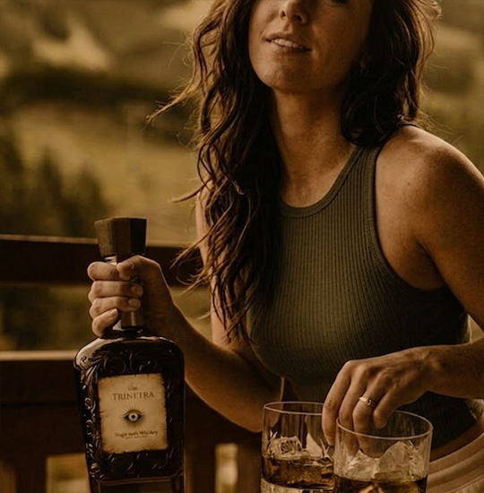 Premium Trinetra Whisky single malt showcasing smooth texture and depth